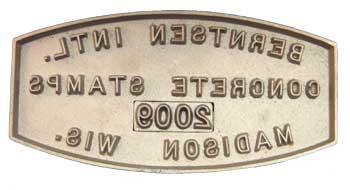Bronze concrete name stamp